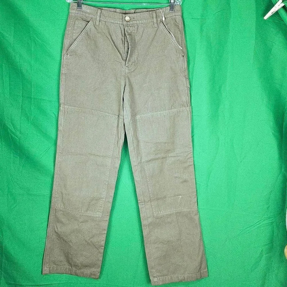 NWOT Tory Burch Womens Olive‎ Green Straight Leg Cargo Pants 28